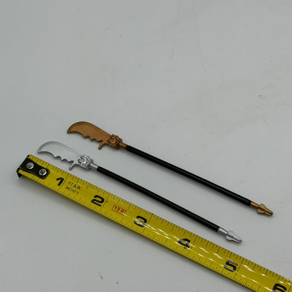 GI Joe Ninja Battles Guandao Staff Polearm Weapons Cobra Gold Silver 1:18 Scale - Picture 4 of 9